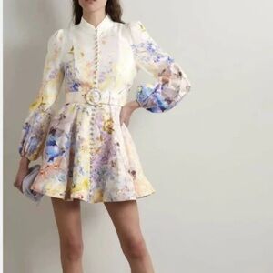 Zimmermann rhythmic buttoned mini dress AU0P